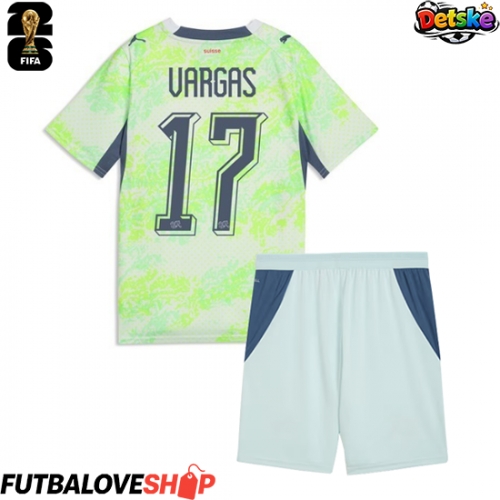 Dres Švajčiarsko Ruben Vargas #17 Preč pre deti MS 2026 Krátky Rukáv (+ trenírky)
